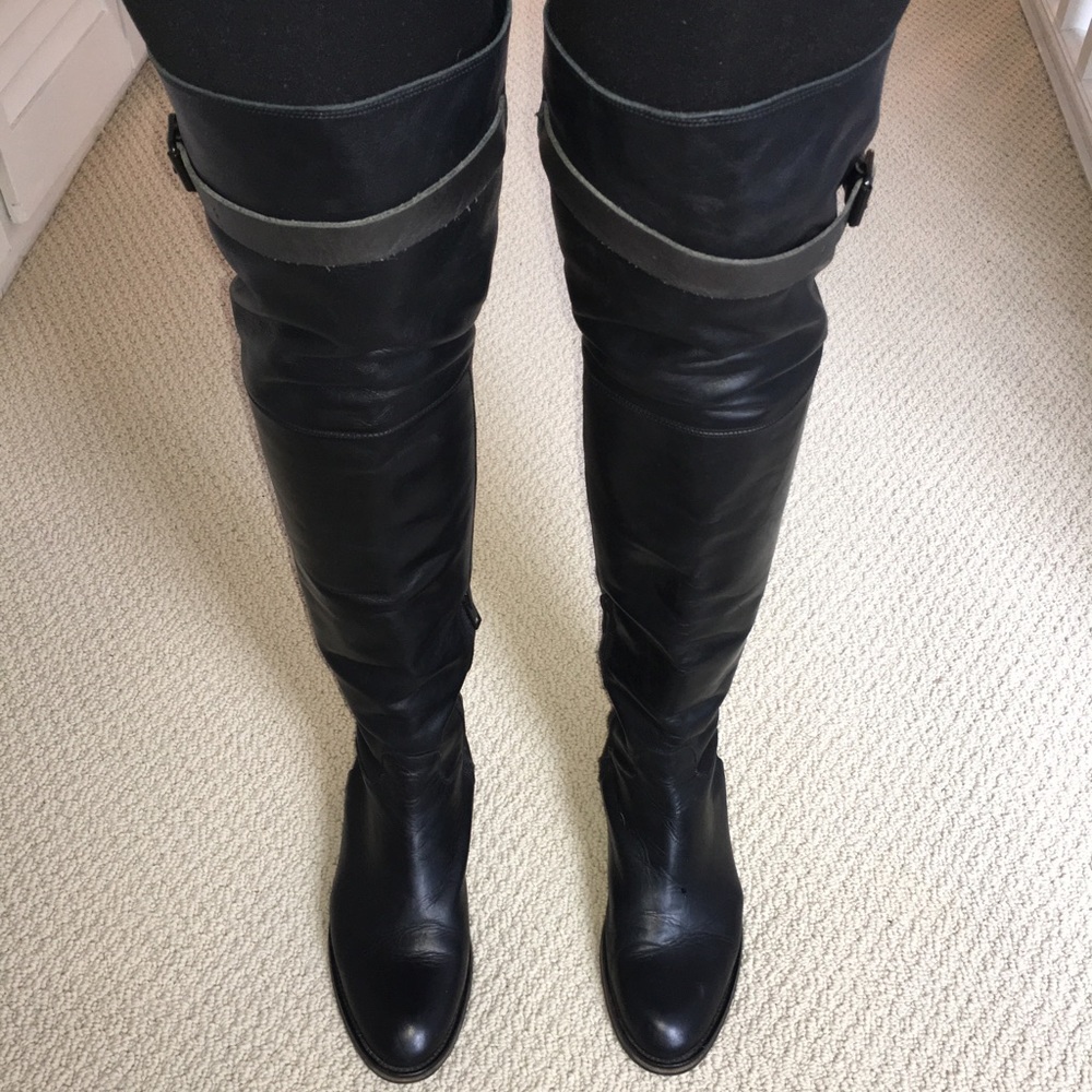 All Saints over the knee leather boots - Picture 7 of 11